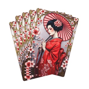 Cherry Blossom Geisha Playing Cards: Japanese Art Poker Deck