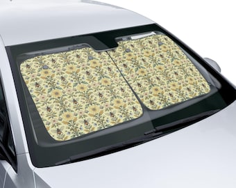 蜂のタペストリーカーサンシェード：昆虫プリントの自動車バイザー