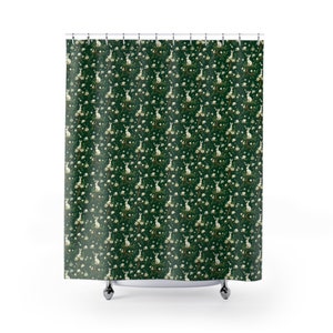 Woodlands Rabbits On Green Shower Curtains