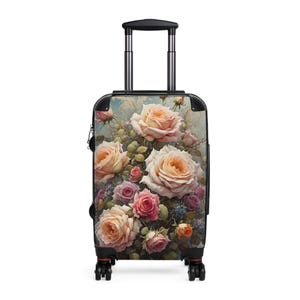 Pastel Roses Suitcase Personalizaton Available