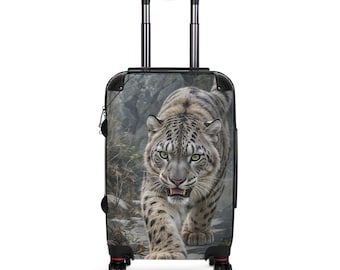 Maleta con estampado de leopardo de las nieves / Ruedas giratorias, cerradura