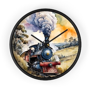Vintage Steam Train Wall Clock | Retro Locomotive Clock