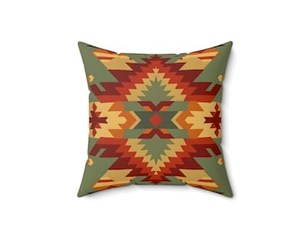 Western Print Throw Pillow: Cowboy Ranch Home Decor