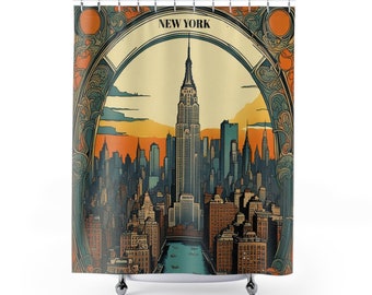New York Art Deco Shower Curtains