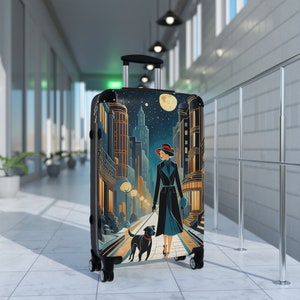 Retro Art Deco Dog Walk Suitcase image 8
