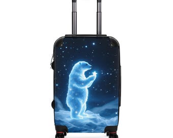 Maleta con constelación de osos polares brillantes / Maleta con diseño de noche estrellada