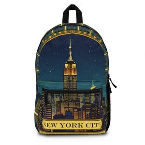 Art Deco NYC Backpack: Retro Style Travel Rucksack