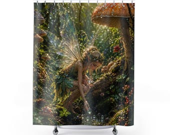 Cortina de ducha de hadas del bosque / Bosque de setas encantadas