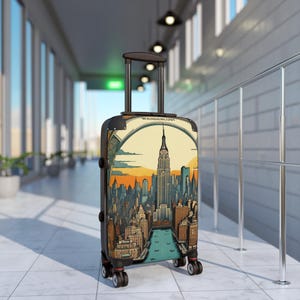 Wanderlust Art Deco City Scene Suitcase