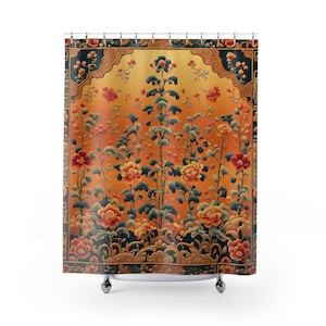 Oriental Floral Shower Curtains