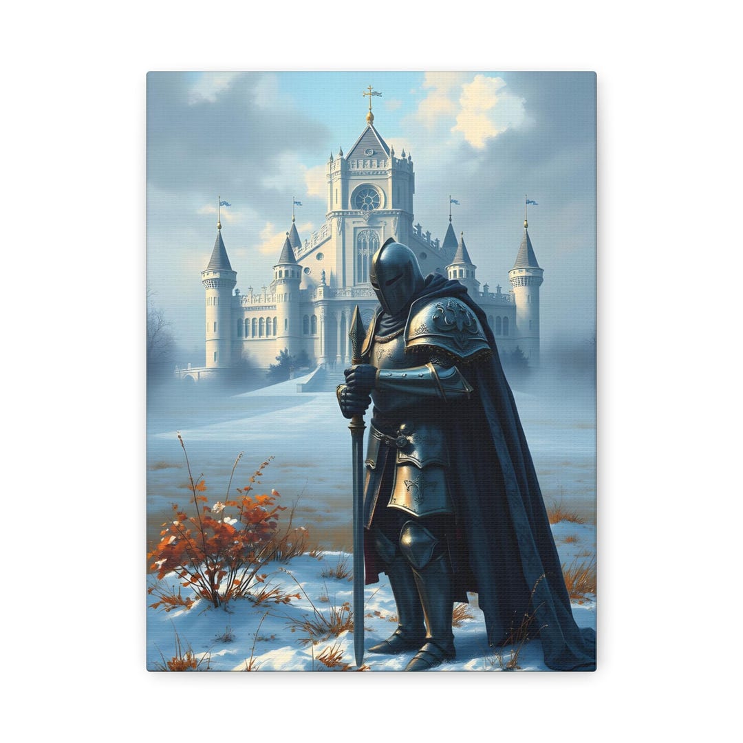 Gothic Knight Castle Canvas Art Print - Medieval Home Decor - Etsy