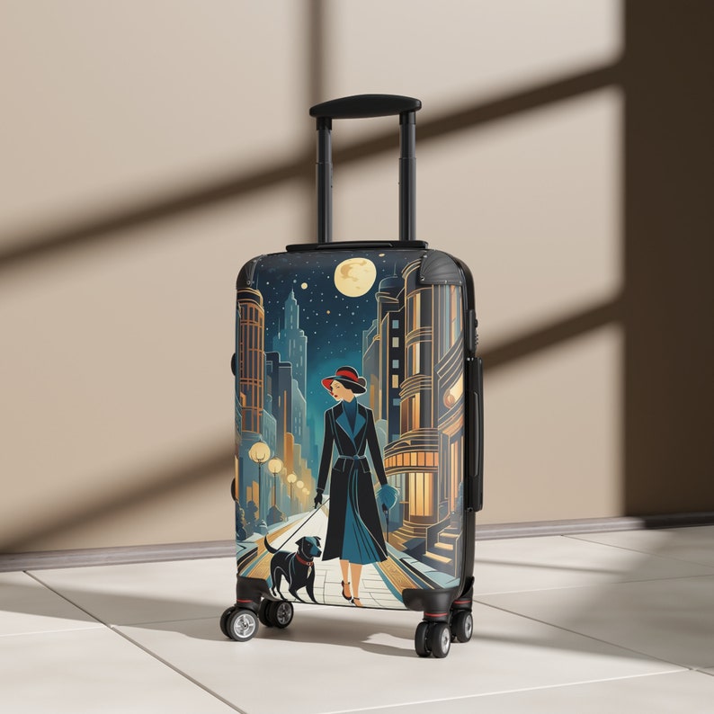 Retro Art Deco Dog Walk Suitcase image 6