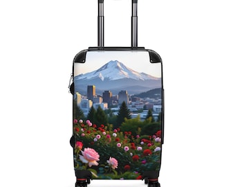 Rose City Bloom-koffer | Scenic Floral Skyline-bagage