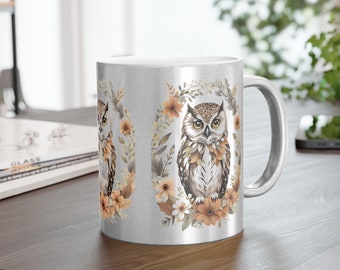 Owls Metallic Mug (Silver\Gold)