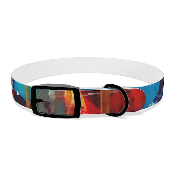 Dog Collar, Colorful Abstract Puppy Collar, Doggie Neck Accessory, Vibrant Pet Collar, Pet Fashion Statement, Unique Pet Gift