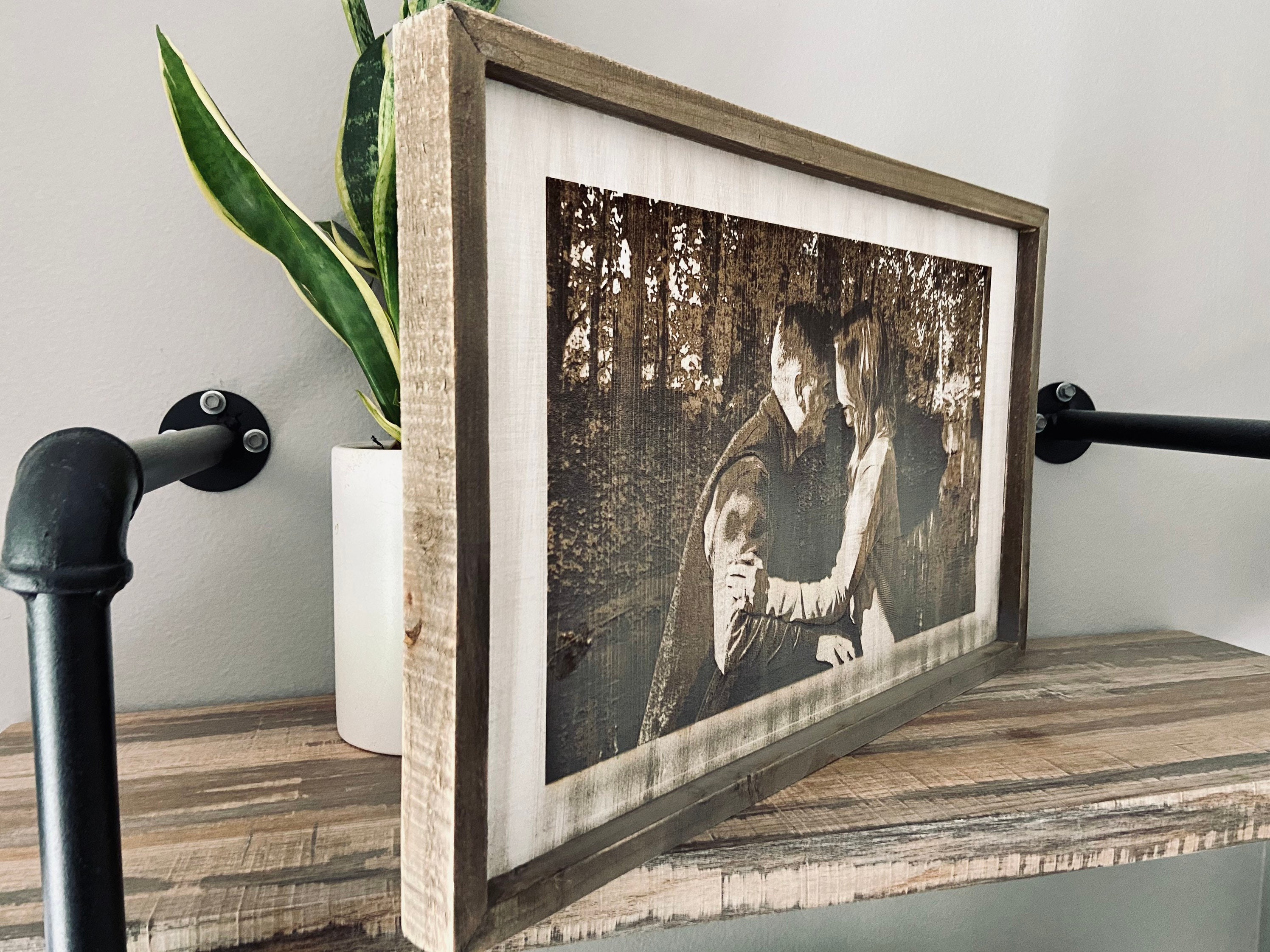 Custom Engraved Large Wood Picture Frame Personalized Gift Etsy