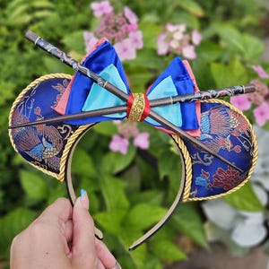 Mulan Inspired Mickey Ears | Dragon Princess Ear Headband | Warrior Princess Ears | Park Outfit Accessory
