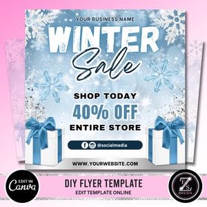 Winter Season Sale Flyer, Winter Appointment Flyer, Winter Season Flash Sale, Beauty Hair Lashes Nails Boutique Template Flyer