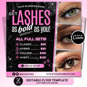Lash Sale Flyer, Lash Extensions Flyer, Beauty Lash Deals Flyer, Lash Tech Flyer, Lash Bookings Flyer, Lash Appointments Flyer