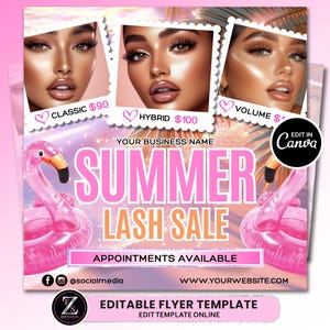 Summer Lash Sale Flyer, Lash Deals Flyer, DIY Lash Extensions Flyer, Beauty Lash Flyer, Summer Lashes Flyer Template, July Lashes Flyer