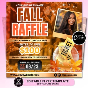 Herbstraffle-Werbegeschenk-Flyer, DIY-Herbst-Flyer, Werbegeschenk-Flyer, Raffle-Flyer, Raffle-Loo-Flyer, Herbstsaison-Werbegeschenk-Flyer