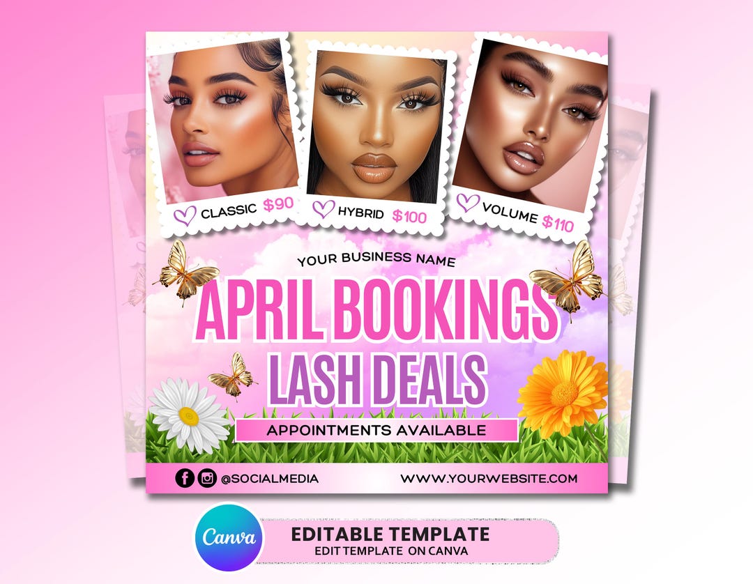 April Lash Sale Flyer, Lash Extensions Flyer, Lash Deals Flyer, April ...