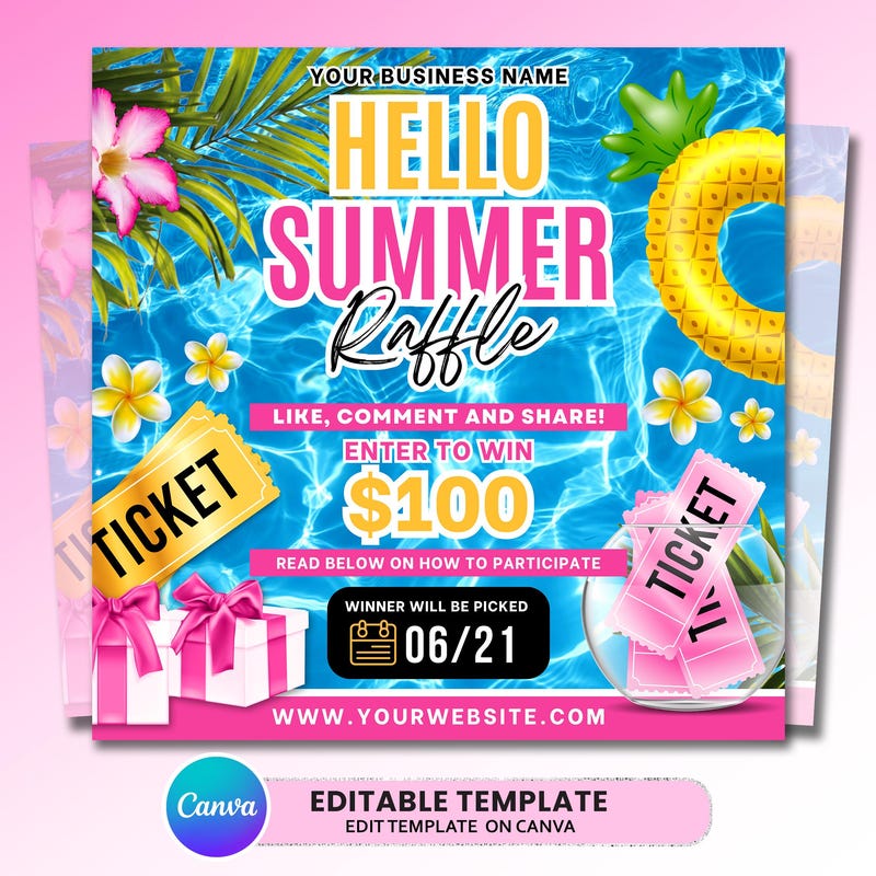 Summer Raffle Header Summer Fair Poster - Etsy UK