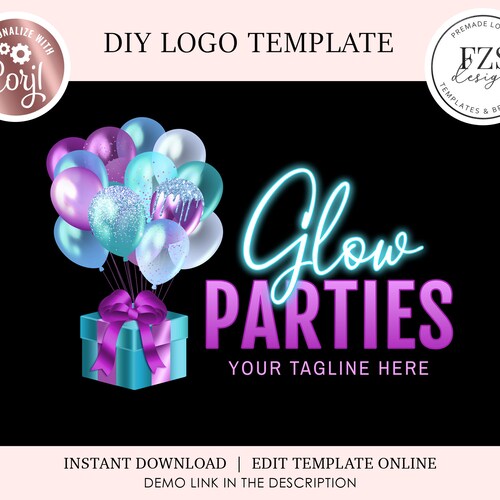 Balloons Logo Party Decor Logo Event Planner Logo Diy Logo Etsy