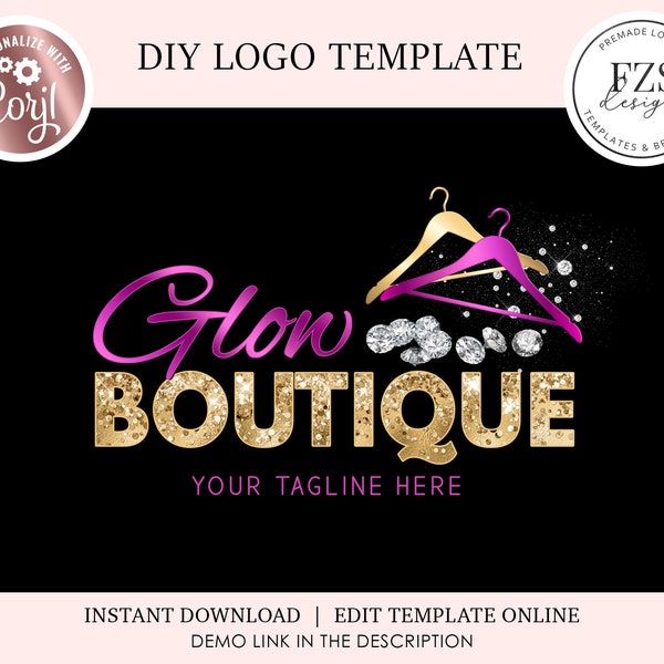 Boutique logo design clothes hanger logo fashion style logo online shop logo diamond logo diy logo instagram shop logo