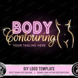 DIY Body Contour Logo, Body Sculpting Logo, Logo-Design-Vorlage, Kosmetiker-Logo, Körper-Logo, Körper-Schlankheits-Logo, Business-Logo-Design Bild 1