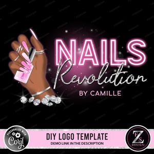 Nails logo beauty logo diy logo design beauty salon logo nail artist logo nail polish logo, diamond logo