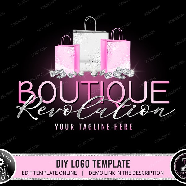 DIY Boutique logo design shopping bag logo fashion style logo diamond logo online shop logo stylist logo instagram shop logo