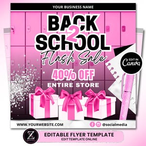 Back to School Sale Flyer, School Appointment Flyer, Back 2 School Flash Sale, Beauty Hair Lashes Nails Braids Makeup Flyer Template
