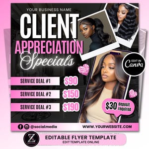 Kundenakzeptanz Flyer, Schönheitssalon Flyer, Kundenakzeptanz Flyer, Wimpern Zöpfe Nägel Make-up Flyer Vorlage