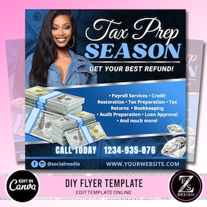 Tax Prep Season Flyer, Tax Season Flyer, Accountant Flyer, Credit Repair Flyer, Business Consultation Flyer, Instagram Post, Flyer Template