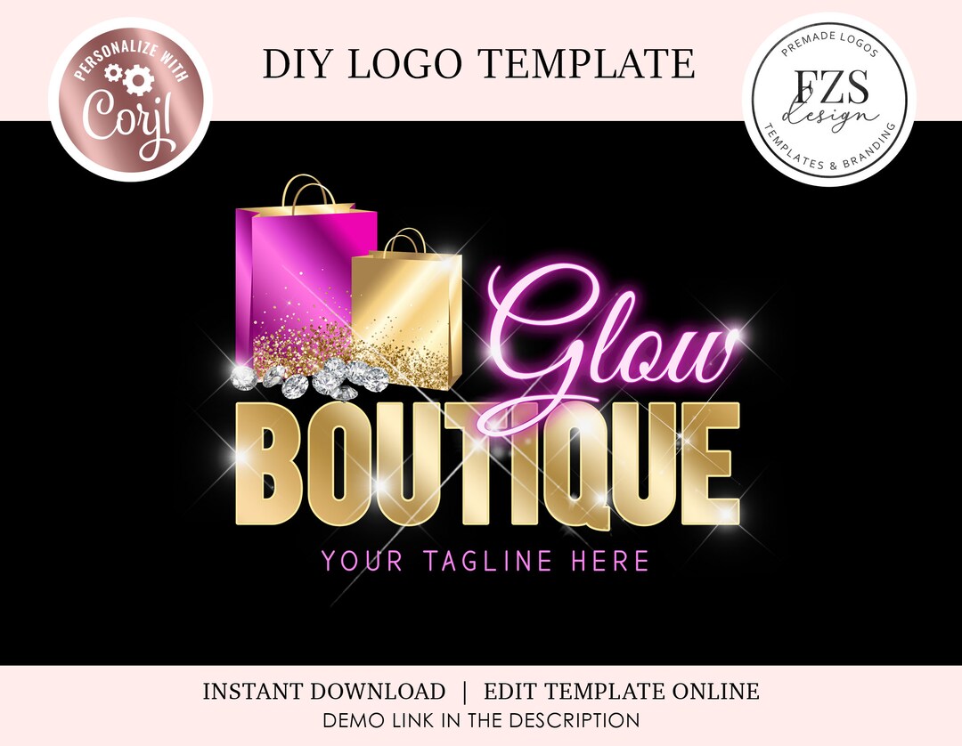 Boutique Logo Fashion Logo Shopping Bag Logo Online Shop