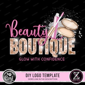 Beauty logo lip gloss logo makeup logo online shop logo makeup artist premade logo design