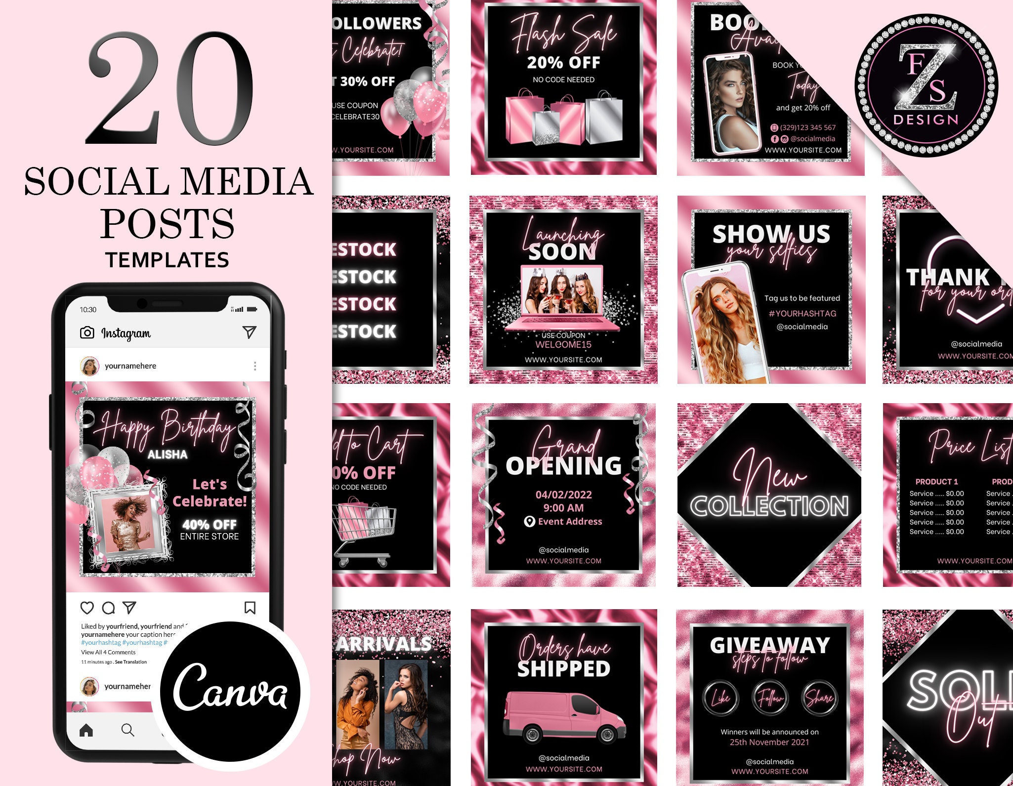 20 Social Media Flyer Templates Hair Flyer Template Beauty - Etsy