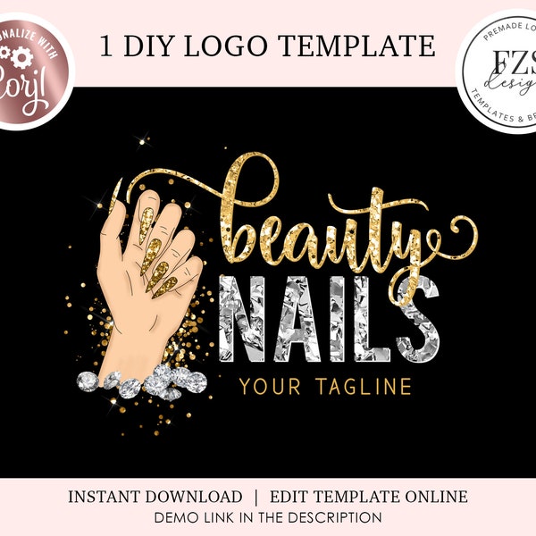 Nails logo design diy logo beauty logo nail polish logo beauty salon logo nail artist logo template logo