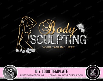 DIY Body Contour Logo, Body Sculpting Logo, Kosmetiker Logo, Logo-Design-Vorlage, Körper-Logo, Körper-Schlankheits-Logo, Business-Logo-Design