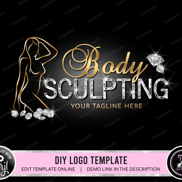 DIY Body Contour Logo, Body Sculpting Logo, Kosmetiker Logo, Logo-Design-Vorlage, Körper-Logo, Körper-Schlankheits-Logo, Business-Logo-Design