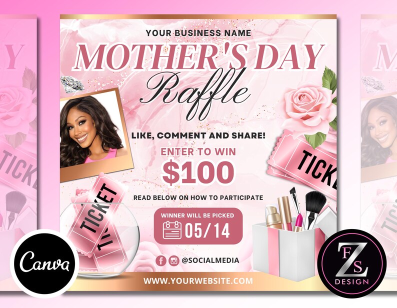 May Raffle Mothers Day Giveaway Flyer, DIY May Flyer, Giveaway Flyer, Raffle ...