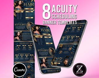 Hair Stylist Acuity Website Templates, Scheduling Website Banners, Acuity Booking Banner Design Template