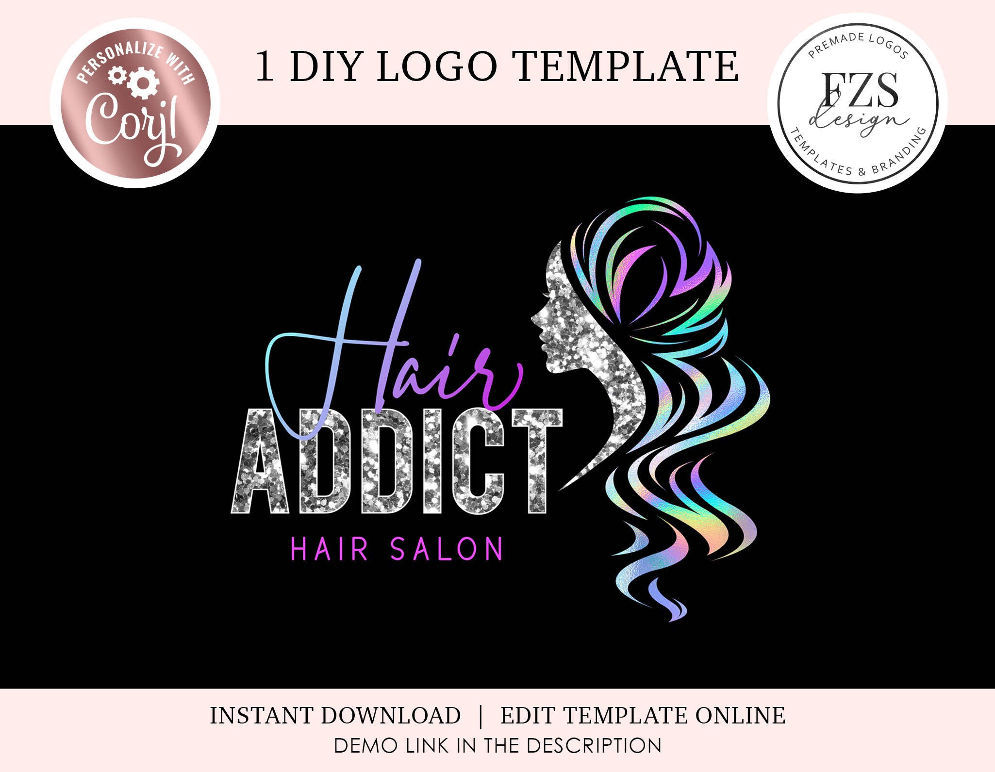 Hair Extensions Logo Diy Logo Design Beauty Salon Logo - Etsy