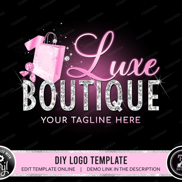 DIY Boutique-Logo-Design-Einkaufstasche-Logo-Mode-Stil-Logo-Diamant-Logo-Online-Shop-Logo-Stoff-Tag-Logo-Instagram-Shop-Logo