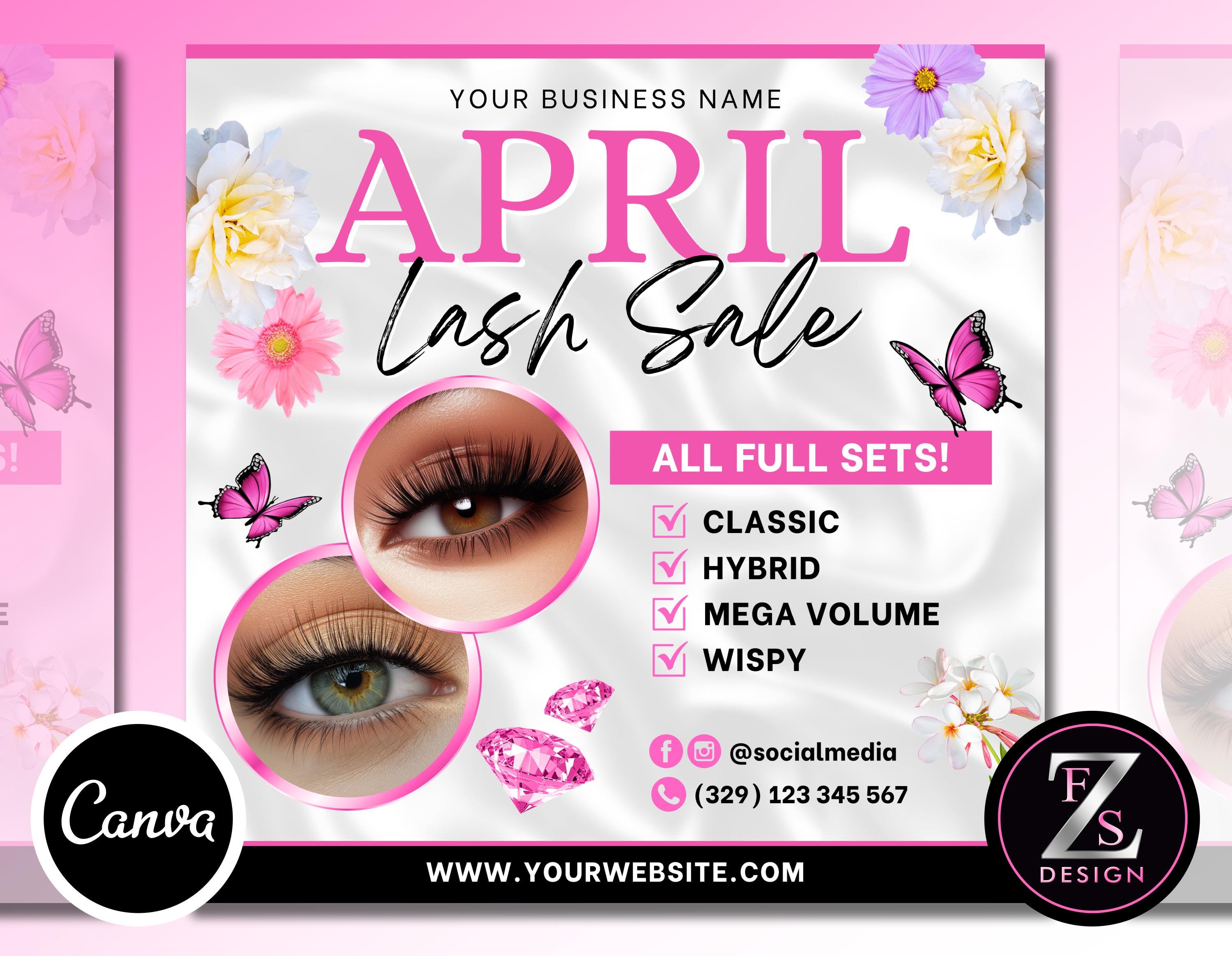 April Lash Sale Flyer, DIY Lash Extensions Flyer, Lash Deals Flyer ...
