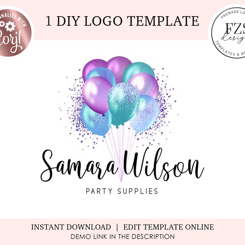 Party Decor Logo Balloons Logo Party Supplies Logo Events Logo Etsy
