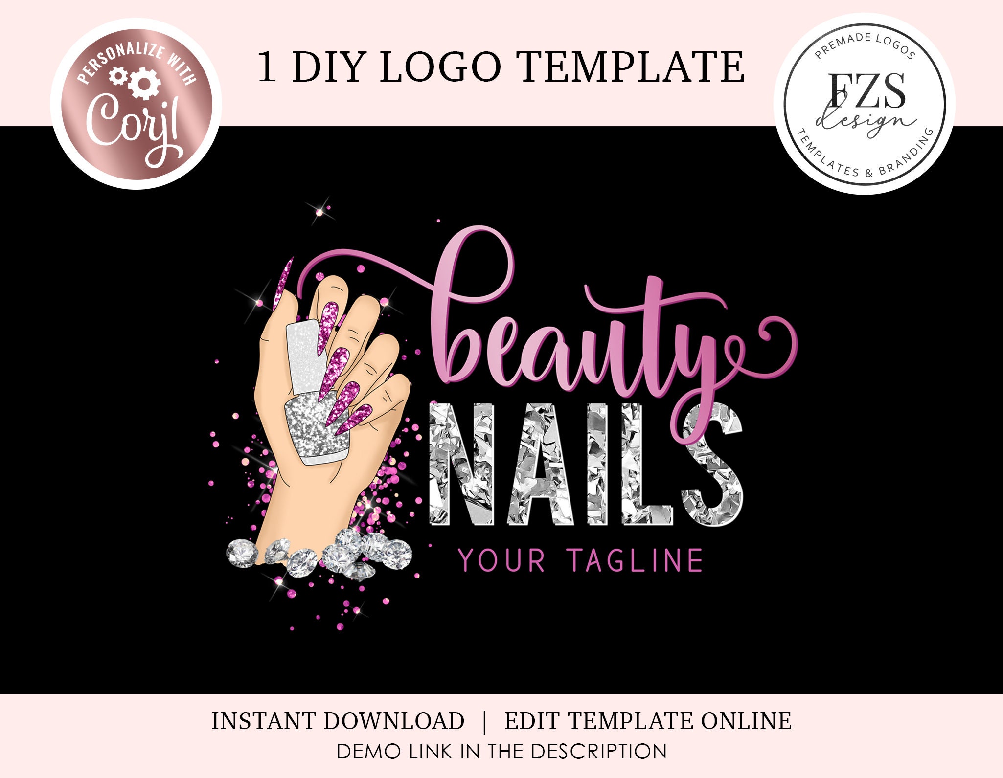 nail technician logo design