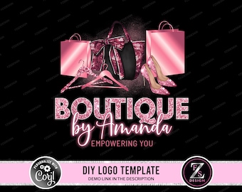 Boutique logo fashion logo shopping bag logo online shop logo shoes logo handbag logo diy logo design instagram shop logo