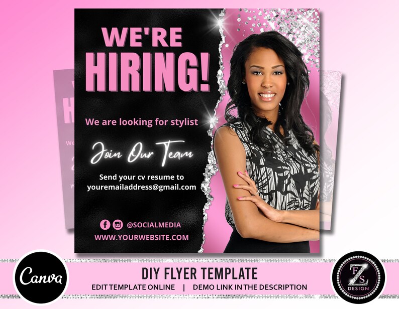 We Are Hiring Flyer DIY Now Hiring Flyer Social Media Etsy